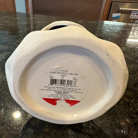 Halloween Ceramic Happy Ghost Candy Dish Sponge Holder Unique Eclectic Decor - Picture 5 of 8